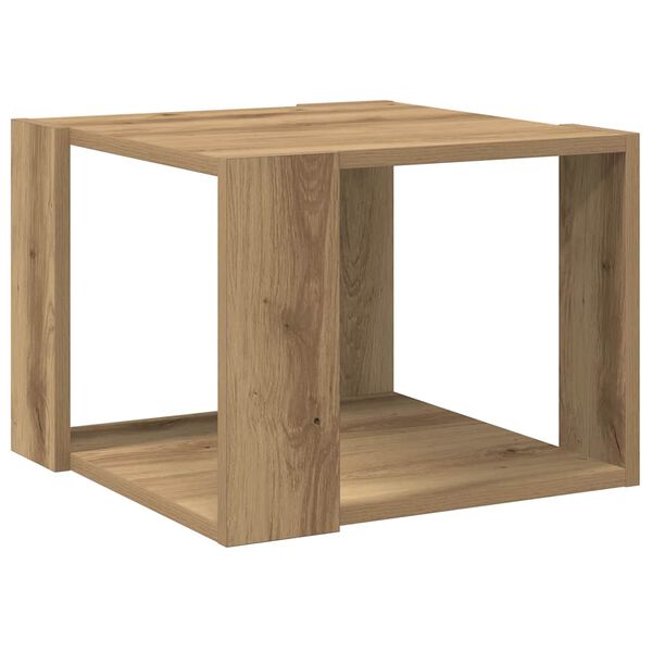 vidaXL Salontafel 40x40x30 cm bewerkt hout artisanaal eikenkleur