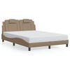 vidaXL Bedframe "Viana" zonder matras kunstleer cappuccinokleurig 140x200 cm