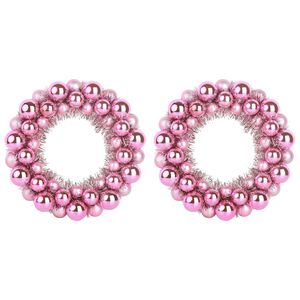 vidaXL Kerstbal Kransen 2 st Roze 33 x 33 x 7 cm Polystyreen
