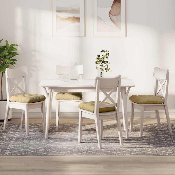 vidaXL Zitkussens 4 pcs Grijs groen 45 x 45 cm Katoen Stof