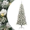 vidaXL Kunstmatige Inklapbare Kerstboom 300 LED's Groen en Wit 180 cm