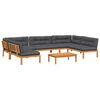 vidaXL 6-delige Loungeset pallet met kussens massief acaciahout