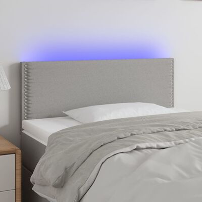 vidaXL Hoofdbord LED 80x5x78/88 cm stof lichtgrijs