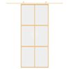 vidaXL Schuifdeur 90x205 cm helder ESG-glas en aluminium goudkleurig
