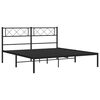 vidaXL Bedframe met hoofdbord metaal zwart 135x190 cm