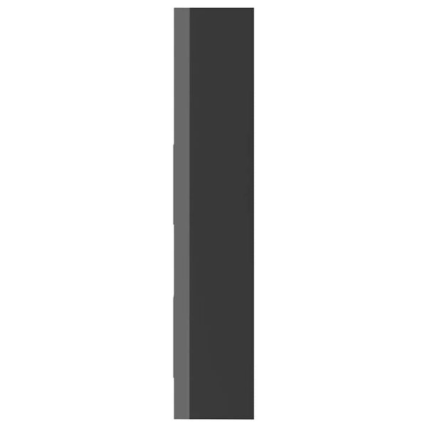 vidaXL Boekenkast 40x35x180 cm bewerkt hout hoogglans grijs