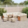vidaXL Tuinbankenset met kussen 13 pcs Beige en Cr&egrave;me poly rattan