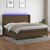vidaXL Boxspring met matras en LED stof donkerbruin 200x200 cm