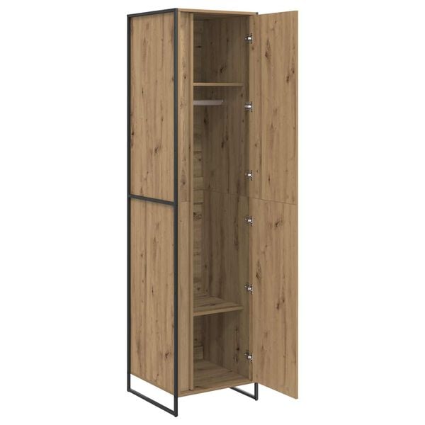 vidaXL Warderobe met opslag 2 pcs Ambachtelijk eiken 50 x 50 x 200 cm