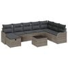 vidaXL Tuin Sofa Set 9 st Grijs poly rattan