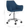 vidaXL Eetkamerstoelen draaibaar 6 st stof blauw