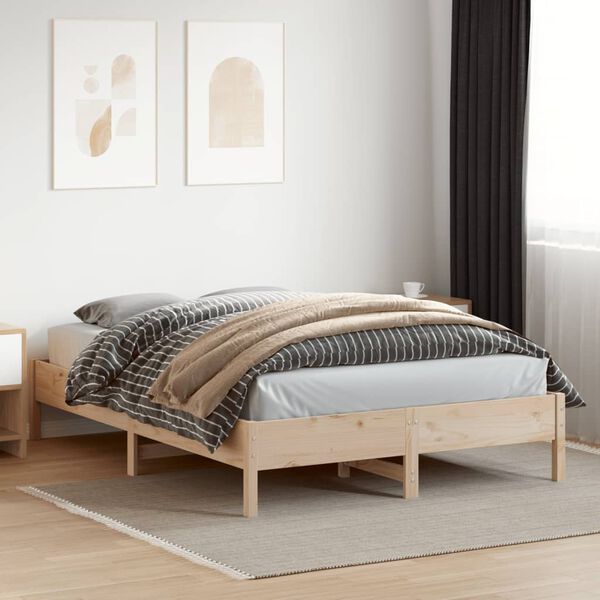 vidaXL Bedframe zonder matras massief grenenhout 140x200 cm