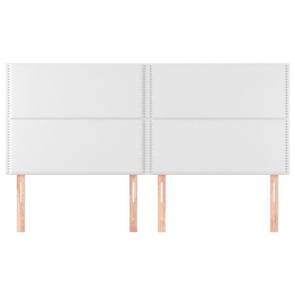 vidaXL Hoofdbord wit 180x5x118/128 cm kunstleer
