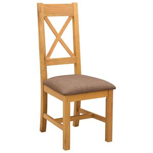 vidaXL Eetkamerstoel 2 st Massief Eikenhout Grijs 45 x 54 x 105 cm