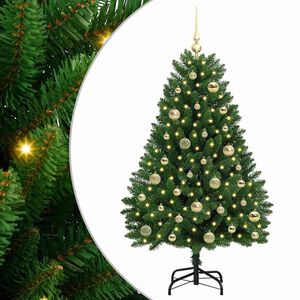 vidaXL Kunstkerstboom 120 cm 150 LED's Warmwit PVC en staal Groen