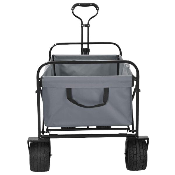vidaXL Vouwbare Handtrolley Grijs 89 x 63 x 96 cm Staal en Oxford stof
