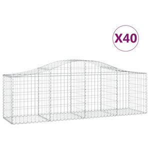 vidaXL Schanskorven 40 st gewelfd 200x50x60/80 cm ijzer
