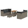 vidaXL Tuin Sofa Set met kussen 9 pcs Grijs poly rattan