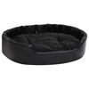 vidaXL Hondenmand 90x79x20 cm pluche en kunstleer zwart
