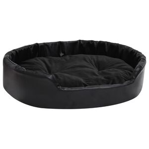 vidaXL Hondenmand 90x79x20 cm pluche en kunstleer zwart