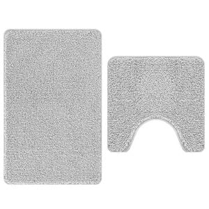 vidaXL Antislip Badmat Set 2 pcs Grijs PP