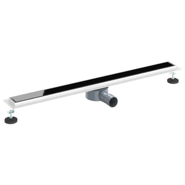 vidaXL Doucheafvoer Glasdeksel met 360&deg; Sifon Zwart 90 cm