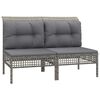 vidaXL 8-delige Loungeset met kussens poly rattan grijs