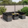 vidaXL 10-delige Loungeset met kussens poly rattan zwart