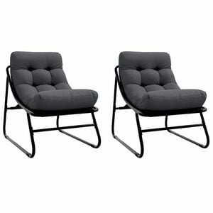 vidaXL Tuinmeubelen 2 pcs Zwart 60,5 x 81 x 71 cm Gepoedercoat staal