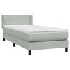 vidaXL Boxspring met matras fluweel lichtgrijs 80x210 cm
