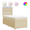 vidaXL Boxspring met matras stof cr&egrave;mekleurig 100x200 cm