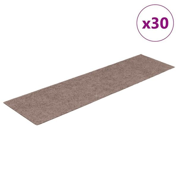 vidaXL Trapmatten Zelfklevend 30 stuks 76x20 cm Lichtbruin Rechthoekig