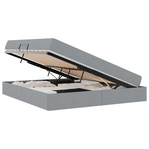 vidaXL Opbergbed met matras Lichtgrijs 160 x 200 cm Polyester