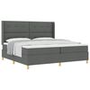 vidaXL Boxspringbed met matras Donkergrijs 200 x 200 cm Stof