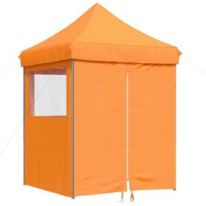 vidaXL Partytent inklapbaar pop-up met 4 zijwanden oranje