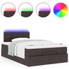 vidaXL Ottoman bed met matras en LED's 120x190 cm stof donkerbruin