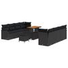 vidaXL Tuinbankenset 11 st Zwart poly rattan