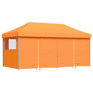 vidaXL Partytent inklapbaar pop-up met 4 zijwanden oranje