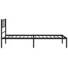 vidaXL Bedframe met hoofdbord metaal zwart 75x190 cm