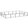vidaXL Hondenkennel 15 m&sup2; staal zwart