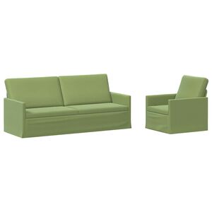 vidaXL Bankstel 2 pcs Lichtgroen fluweel