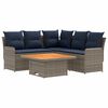 vidaXL Meubelsets met kussen 4 pcs Grijs en Marineblauw PE Rattan