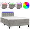 vidaXL Boxspring met matras en LED fluweel lichtgrijs 120x190 cm