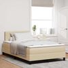 vidaXL Boxspring bed met matras met hoofdeinde Cr&egrave;me 120 x 190 cm Stof