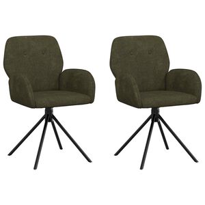 vidaXL Draai Eetstoelen 2 st Nep Suede Leer Legergroen 54 x 55 x 86 cm