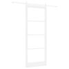 vidaXL Schuifdeur 93 x 232 cm Massief grenenhout en glas Wit