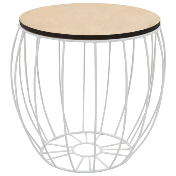 vidaXL Salontafelset populierenhout multiplex ijzer 3-delig