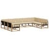 vidaXL Buiten bankenset 9 st 9-zits Wit en Beige