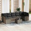 vidaXL Tuin Sofa Set met kussen 8 pcs Grijs poly rattan