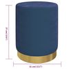 vidaXL Hocker met opbergruimte rond fluweel 31 x 37 cm blauw
